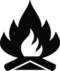 Summer campfire vector icon.