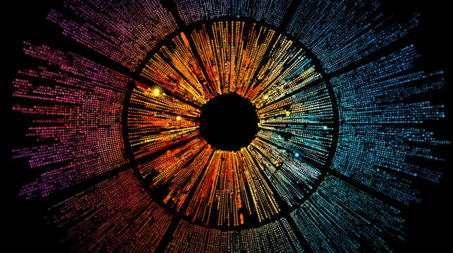 Futuristic digital circular data visualization design