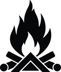 Traditional bonfire vector icon.