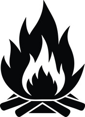 Warm campfire vector icon.