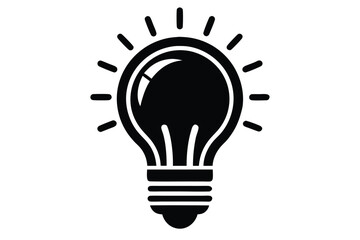 light bulb icon black and white silhouette