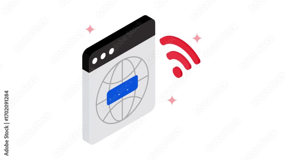 Aufkleber internet browser isometric animation mp4 file