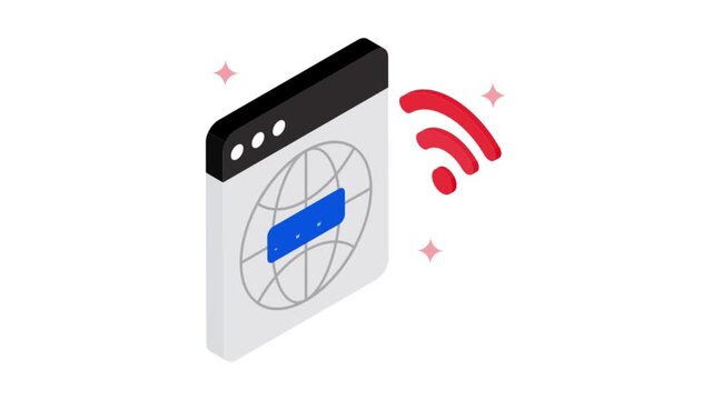Internet browser isometric animation MP4 file