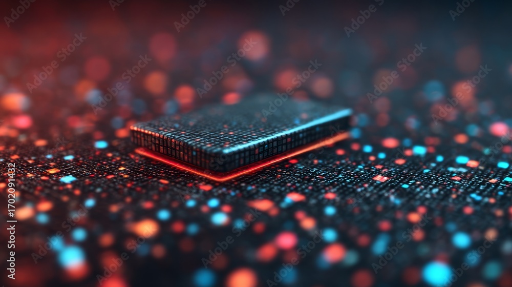 Aufkleber a visually striking digital image featuring a smartphone surrounded by colorful, glowing data points