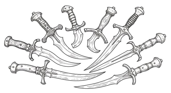 Collection of Nine Ornate Daggers.
