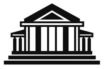 Fototapeta premium legal building icon black and white silhouette