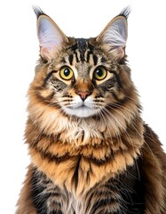 Close-up portrait of a Maine Coon cat