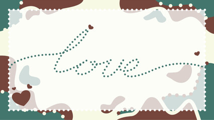 Abstract curved frame with brown and green colors suitable for invitations