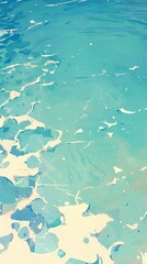 Abstract Water Surface with Turquoise and White Patterns