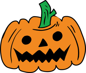 The  jack o lantern for Halloween or holiday  concept .