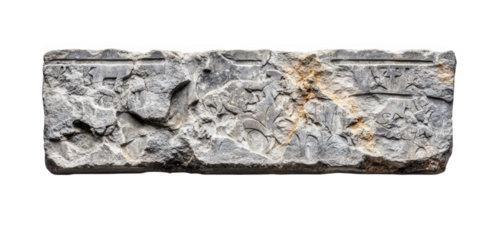 Old stone wall texture background isolated on transparent background