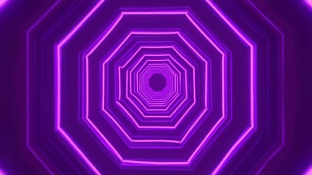 Hexagon purple neon tunnel VJ loop background