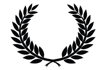 laurel wreath black and white silhouette