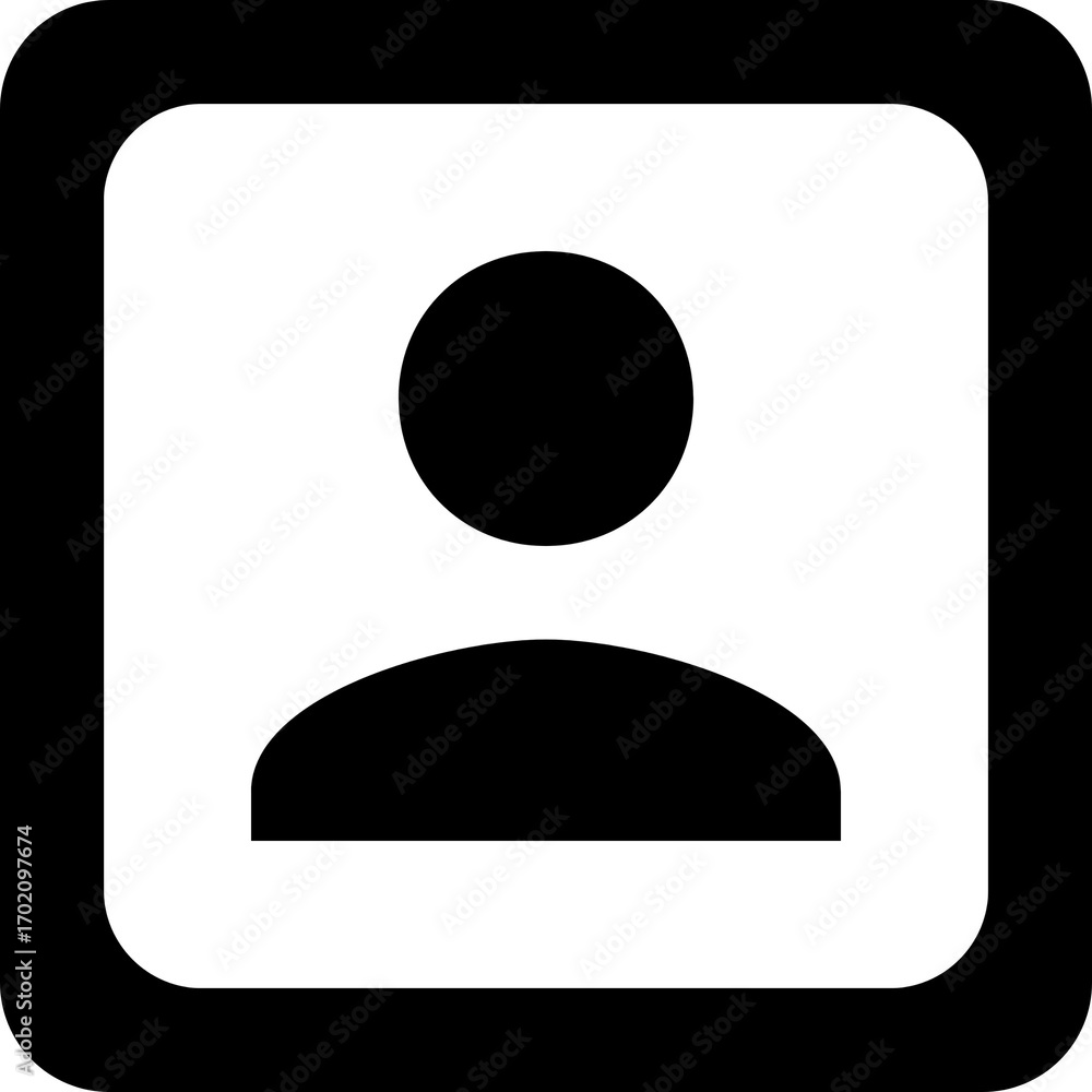 Poster user profile account box icon for web and application ui
