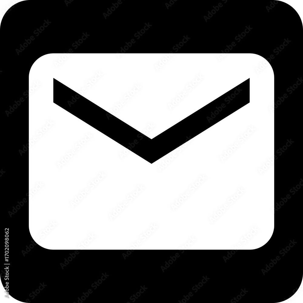 Poster write email envelope button icon for messaging mail