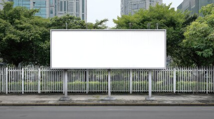 Obraz premium Blank Billboard Mockup in Urban Setting for Advertising Campaign and Marketing Promotions Display