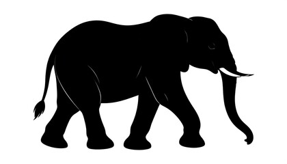 Obraz premium Simple, elegant silhouette of an elephant in profile view.