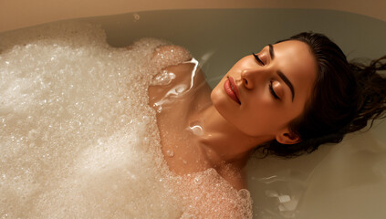 Fototapeta premium young woman washing her hair