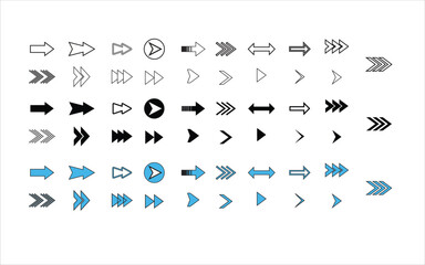 Naklejka premium Arrow Icon Sheet. Vector Illustrator