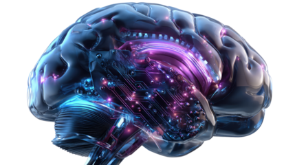 Illuminating the Mind: A detailed, luminescent depiction of the human brain, showcasing the intricacies of thought and cognitive processes.