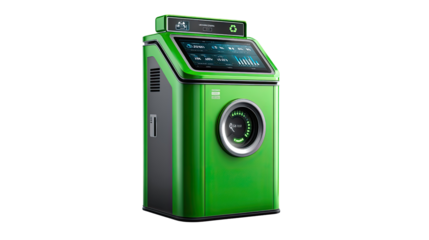 Contemporary Laundry Tech: A sleek and modern green washing machine showcasing cutting-edge technology, blending style and functionality, a testament to the innovative landscape of modern living.