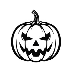 Scary jack o lantern halloween pumpkin face icon graphic design for holiday celebrations vector