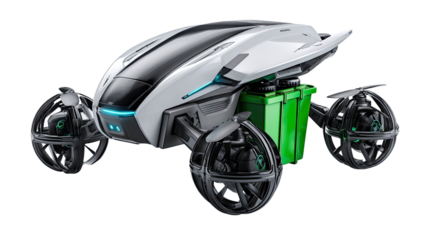 Futuristic Wheeled Rover: A state-of-the-art concept vehicle, blending sleek design with innovative technology for advanced mobility. Capturing the essence of future transportation.