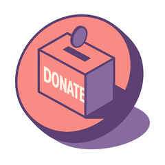 Donation box with a coin slot for charity and community support