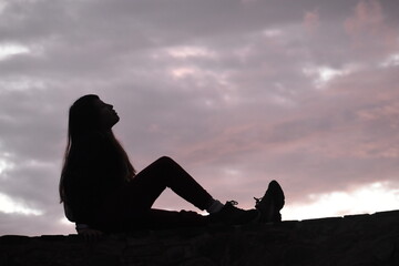 silhouette of a girl