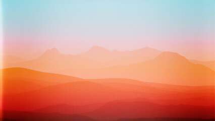 Atmospheric gradient of sunset tones. This terracotta and crimson background evokes the feeling of a warm desert evening
