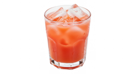 Refreshing Iced Red Drink in a Glass.