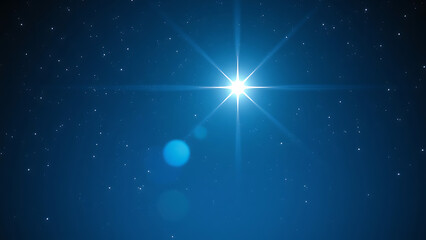 Bright and shining North Star in a night sky symbolizing hope and guidance animation