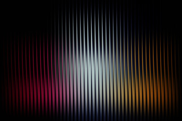 Abstract vertical lines with colorful light streaks and dark background