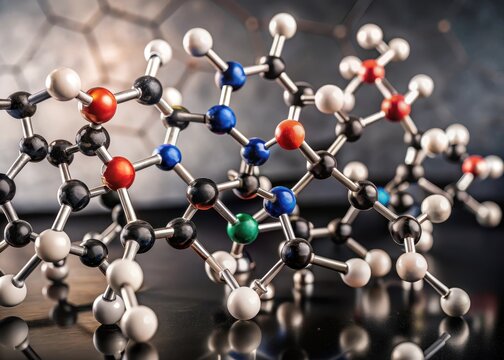 Detailed view of L-DOPA molecule's molecular formula