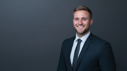 staff. Confident business professional in formal attire, exuding professionalism and approachability in a neutral setting. pitch deck slides.