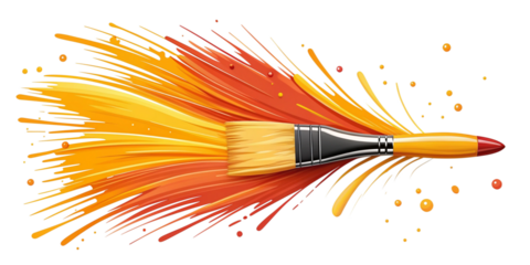 Vibrant Abstract Orange and Yellow Paint Brush Stroke on Transparent Background
Energetic Splash of Color – Bright Orange and Yellow Artistic Brush Stroke