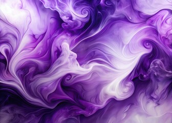 Obraz premium Purple Violet Fluid Ink Flow and Liquid Marble Agate Swirl with Smoke Space Gradient