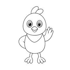 Chick Waving Goodbye Coloring Page