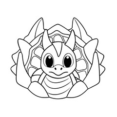 Dragon Peeking Out of a Cave Coloring Page