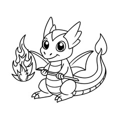 Dragon Roasting Marshmallows Coloring Page
