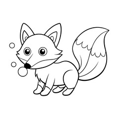 Fox Enjoying Fireworks Coloring Page