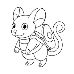 Mouse Climbing Stairs Coloring Page