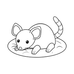 Mouse Holding a Lantern Coloring Page