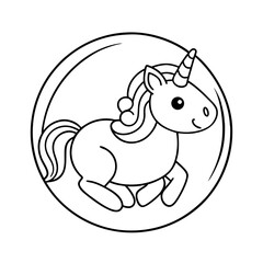 Unicorn Floating in a Pool Coloring Page