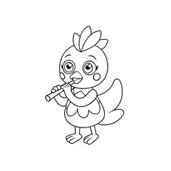 Chick Riding a Skateboard Coloring Page