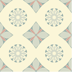 Vector Seamless Pattern with floral and plant themes