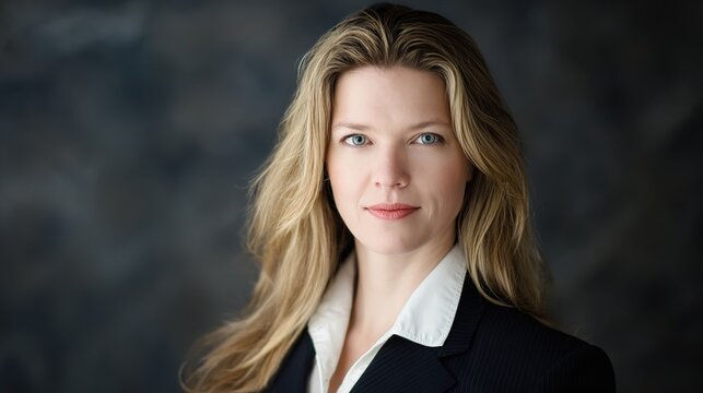 staff. Confident business professional in formal attire, exuding professionalism and approachability in a neutral setting. pitch deck slides.