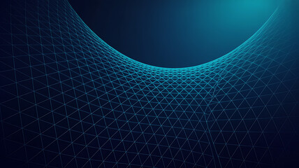 Abstract Wireframe Landscape with Elegant Curvature and Vibrant Blue Hues Evoking a Sense of Modern Technology and Futuristic Design