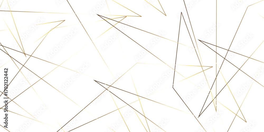Poster abstract background with liens and triangles shape on white background. white and golden geometric o