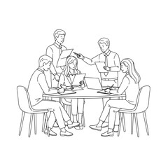 business people meeting at table with laptop and papers